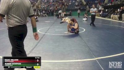 1A 132 lbs Cons. Round 1 - Robbie Bowman, Cherryville vs Isaac Nelson, South Stokes