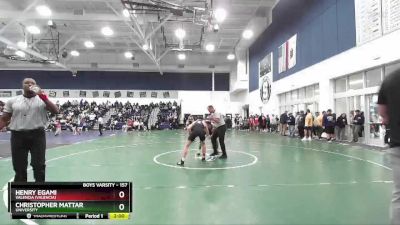 157 lbs Champ. Round 2 - Henry Egami, Valencia (Valencia) vs Christopher Mattar, University