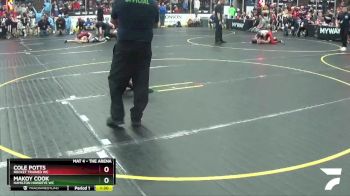 57 lbs Champ. Round 2 - Cole Potts, Rocket Trained WC vs Makoy Cook, Hamilton Hawkeye WC