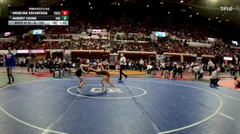 G - 100 lbs Champ. Round 2 - Aubrey Cavan, Havre Girls vs Angelina Escarcega, Poplar Girls