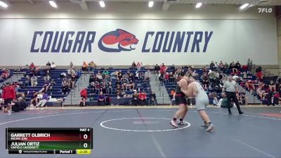 285 lbs Champ. Round 1 - Julian Ortiz, Linfield University vs Garrett Olbrich, Pacific (OR)