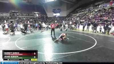 67 lbs 3rd Place Match - Barrett Ehrich, Gladiator Wrestling Academy vs Ryder Robison, Black Fox Wrestling Academy