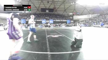 Boys 4A 215 lbs Champ. Round 2 - Maxwell Bridges, Glacier Peak vs Kamden Boyer, Pasco