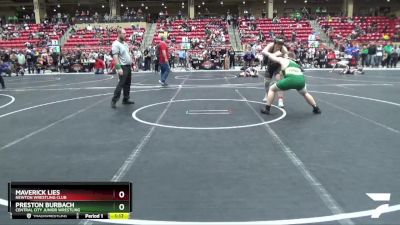 205 lbs 1st Place Match - Preston Burbach, Central City Junior Wrestling vs Maverick Lies, Newton Wrestling Club