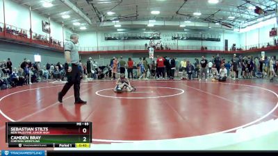 65 lbs Quarterfinal - Camden Bray, Corydon Wrestling vs Sebastian Stilts, New Palestine Junior High