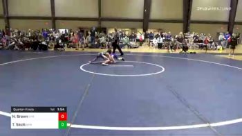 75 lbs Quarterfinal - Noah Brown, Guerrilla Wrestling Academy vs Tatum Sauls, Villa Rica Wrestling