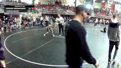 60 lbs Quarterfinal - Thomas Dietze, Gretna Youth Wrestling Club vs Spencer Bernshausen, 2TG