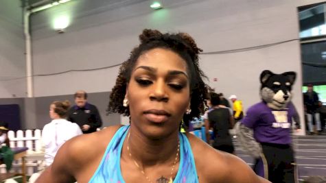 Raevyn Rogers after resetting her indoor 400m PR in her pro debut