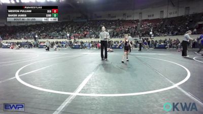 55 lbs Consi Of 8 #2 - Weston Pulliam, Skiatook Youth Wrestling vs Baker James, Cowboy Wrestling Club