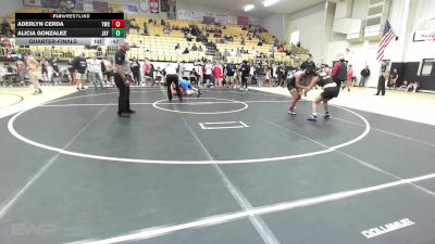 126 lbs Quarterfinal - Aderlyn Cerda, Tahlequah Wrestling Club vs Alicia Gonzalez, Jay Junior High
