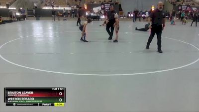 70 lbs Cons. Round 3 - Weston Rosado, Buckhorn Youth Wrestling Club vs Braiton Leaver, Wildcats Wrestling