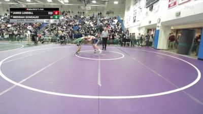 Boys 157 lbs Cons. Round 1 - James Lundell, Sequoia&nbsp;Boys vs Messiah Gonzalez, Live Oak Boys