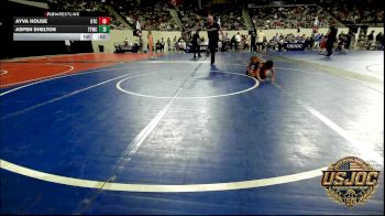 55 lbs Quarterfinal - Ayva House, Hinton Takedown Club vs Aspen Shelton, Team Tulsa Wrestling Club