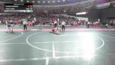 95 lbs Quarterfinal - Blaise Gehring, Slinger vs Paul Cook, Victory School Of Wrestling