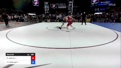 165 lbs Rnd Of 64 - Drew Adams, AL vs Carter Nekvapil, TX