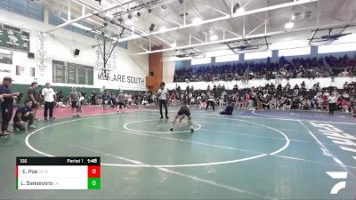 106 lbs Champ. Round 2 - Elijah Poe, Calvary Chapel-SA vs Louie Sansevero, Laguna Hills