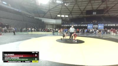 84 lbs Champ. Round 1 - David Emerson, Enumclaw Yellow Jackets Wrestling Club vs Kai Runez, Cherry Creek Wrestling Club