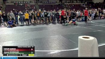 97 lbs Cons. Semi - Isaiah Rodriguez, Fort Lupton Metro Wrestling Club vs Tatum Garcia, Bear Cave Wrestling Club
