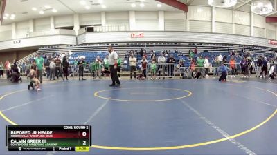 63 lbs Cons. Round 2 - Calvin Greer Iii, Contenders Wrestling Academy vs Bufored Jr Meade, Mooresville Wrestling Club