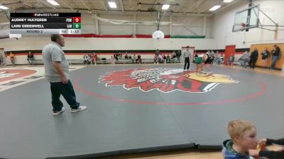 137-140 lbs Round 2 - Audrey Hultgren, Powell Middle School vs Laini Greenwell, Lander Middle School