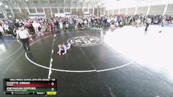 105 lbs Quarterfinal - Kheyanuah Kofford, Carbon Middle School vs Cozette Jordan, Ravage