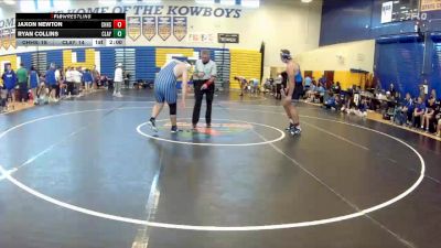 285 lbs Semifinals (8 Team) - Ryan Collins, Clay vs Jaxon Newton, Charlotte Hs