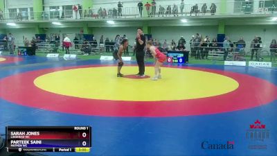 43kg Round 1 - Sarah Jones, Lakehead WC vs Parteek Saini, Matmen WC