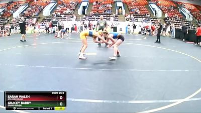 120 lbs Quarterfinal - Gracey Barry, Grand Haven vs Sarah Walsh, RPA Wrestling