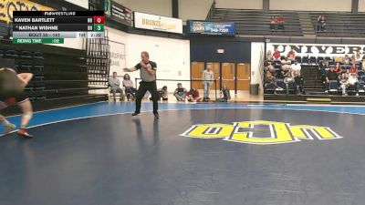 141 lbs Champ. Round 1 - Kaven Bartlett, Newman vs Nathan Wishne, Drury