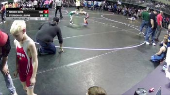 65 lbs Champ. Round 1 - Stetson Gillespie, Sandhills Thedford Knights vs Mason Cave, Falls City Wrestling Club