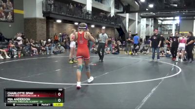 110 lbs Round 2 (4 Team) - Mia Anderson, Nebraska Wrestling Academy vs Charlotte Spah, Grand View Wrestling Club