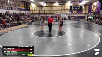 144 lbs Quarterfinal - Tege Kelley, Edge Wrestling vs Samuel Semken, Manu Wrestling Academy