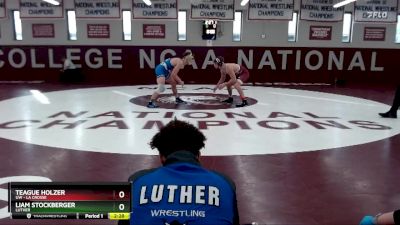 133 lbs Quarterfinal - Teague Holzer, UW - La Crosse vs Liam Stockberger, Luther