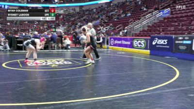 130 lbs First Round - Myah Coleman, Gettysburg-G vs Sydney Laboon, Upper St Clair-G