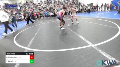 100-105 lbs Semifinal - Braxton Blakemore, Caney Valley Wrestling vs Truzdeal Peach, Claremore Wrestling Club