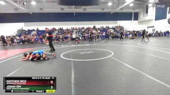 71 lbs Quarterfinal - Josiah Kim, RBWC (Rancho Bernardo) vs Matthew Rico, Reverence Grappling