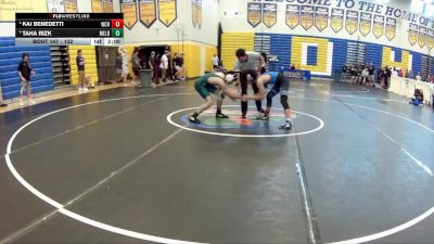 132 lbs Quarterfinal - Taha Rizk, Melbourne vs Kai Benedetti, Wellington Community Hs