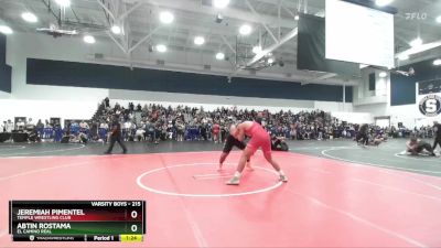 215 lbs Champ. Round 1 - Jeremiah Pimentel, Temple Wrestling Club vs Abtin Rostama, El Camino Real