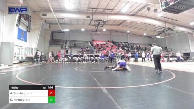 165 lbs Quarterfinal - Jose Sanchez, Perkins High School vs Chandler Fortney, Bristow High School