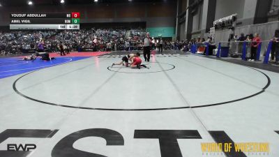 100 lbs Round Of 16 - Yousuf Abdullah, Mad Dawg Wrestling Club vs Abel Vigil, Team Nomad