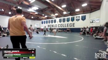 184 lbs Cons. Round 3 - Michael Negrete, Sierra College vs Jonathan Moreno, Menlo College