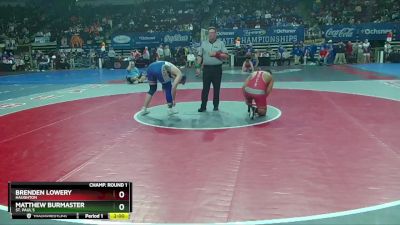 D 1 285 lbs Champ. Round 1 - Brenden Lowery, Haughton vs Matthew Burmaster, St. Paul`s