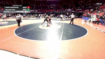 3A 285 lbs Semifinal - William Cole, Round Lake vs Abisai Hernandez, Mundelein (H.S.)