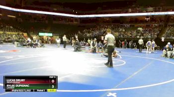 132 Class 1 lbs Champ. Round 1 - Lucas Drury, Valle Catholic vs Rylee Dupignac, Lathrop