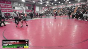 95 lbs Cons. Round 2 - Madison R Boradnex, Rancho Cucamonga vs Wendy Pena, Lakeside