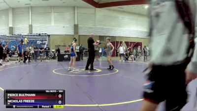 100 lbs Champ. Round 2 - Pierce Bultmann, IL vs Nicholas Freeze, IN