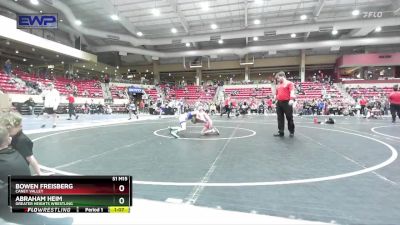 72 lbs Quarterfinal - Abraham Heim, Greater Heights Wrestling vs Bowen Freisberg, Caney Valley