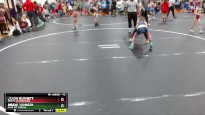 70 lbs Quarterfinal - Jaxon Burnett, Ninety Six Wrestling vs Riddik VanBeek, Cane Bay Cobras