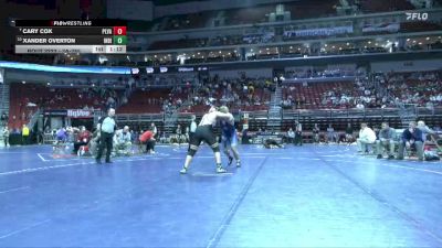 3A-285 lbs Champ. Round 2 - Cary Cox, Pleasant Valley vs Xander Overton, Indianola