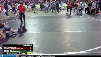 83 lbs Quarterfinal - Zayne Benson, Western Colorado Wrestling Club vs Radan Peck, Pikes Peak Warriors Wrestling